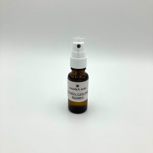 Die 20ml Braunglasflasche mit Sprühkopf enthält eine klare Flüssigkeit.