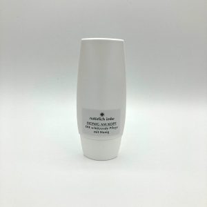 Die flache, weiße 50ml-Polypropylen-Tube enthält eine leichte, gelbliche Creme.